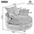 thumbnail image 7 of 360° Swivel Accent Chair with Removable Pillows, American Style Barrel Chair for Living Room, Office & Bedroom, Soft Corduroy Upholstery and 450 lbs Weight Capacity, 7 of 7