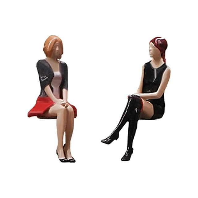 HILABEE 1/64 Girl Figures Handpainted Doll for Desktop Ornament F