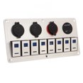 thumbnail image 1 of Gang Toggle Switch Panel, Panneau de Commutateur de Rocker 8 Lumières Panneau de Commande Gang Rocker Switch Panel Longue Durée, 1 of 14