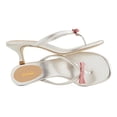 thumbnail image 3 of XYD Women Open Toe Thong Sandals Bowknot Slip on Kitten Heels Comfortable Party Daily Flip Flops Shoes Size 5.5 Silver, 3 of 4