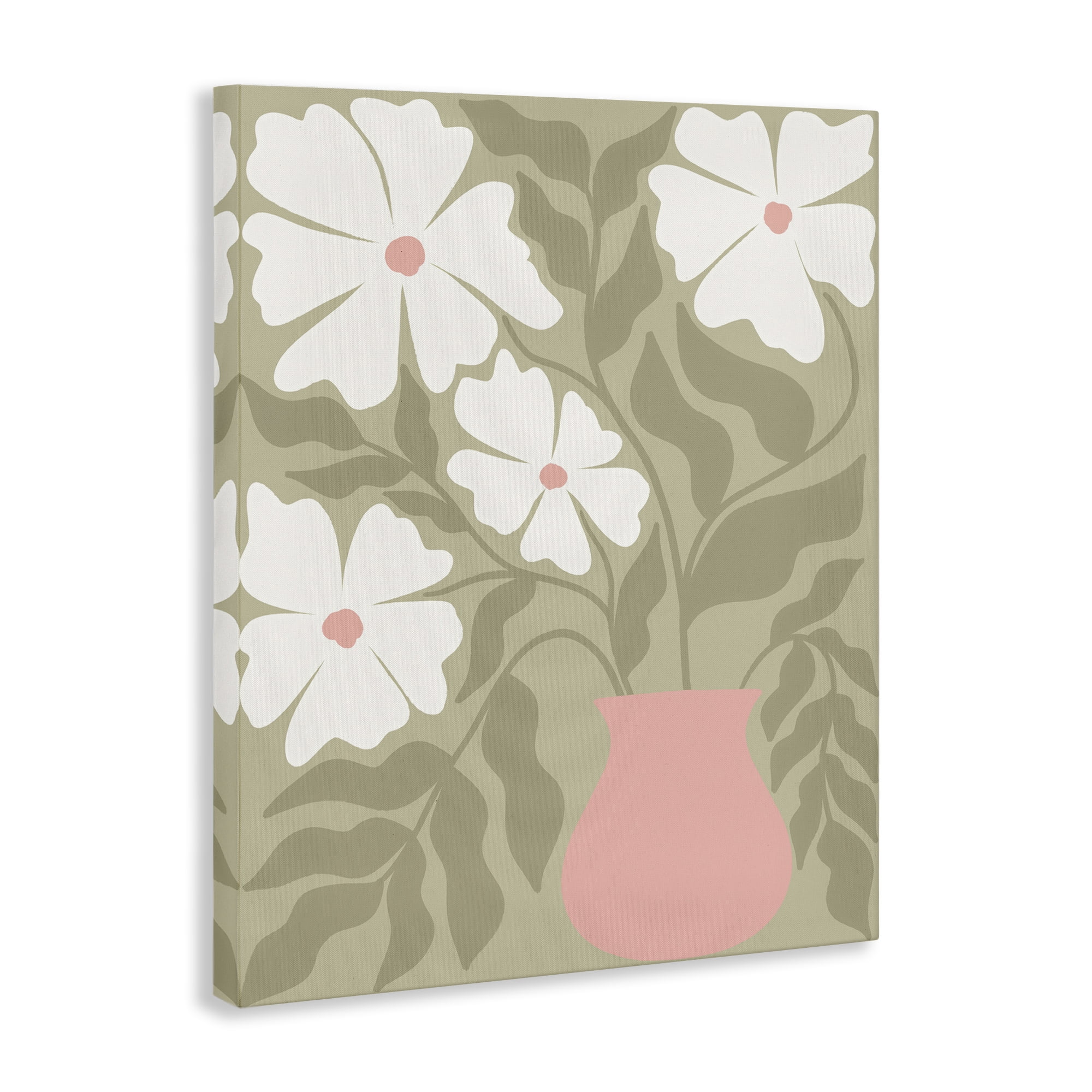 Stupell Industries Funky Pastel Florals Plants & Flowers Painting Wrapped Canvas Art Print Wall Art, 30 x 40