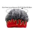 thumbnail image 3 of Jiibva Men Wig Hat, Fake Hair Hat for All Ages Flame Knitted Hat with Hair Attached Funny Short Hair Wig Headband Novelty Hat with Wig Spiked, 3 of 7