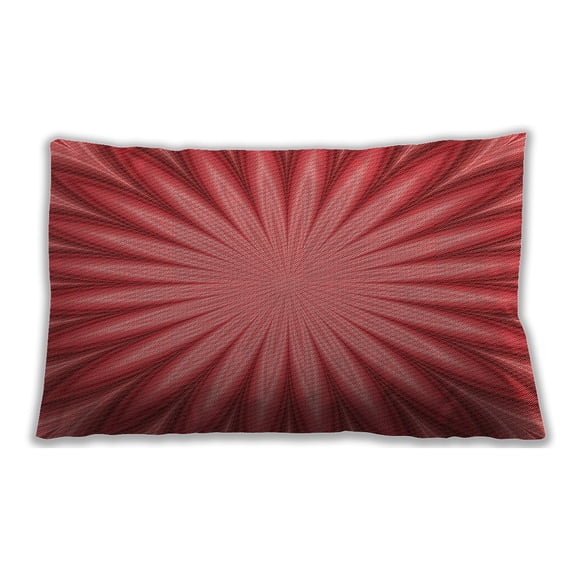 Ahgly Company Patterned Outdoor Rectangular Red Lumbar Throw Pillow, 13 inch by 19 inch