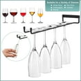 thumbnail image 7 of Sorbus Wall Mount 9 Bottle Wine Rack & 2 Pack Under Cabinet Wine Glass Holder Set, Black, 7 of 7