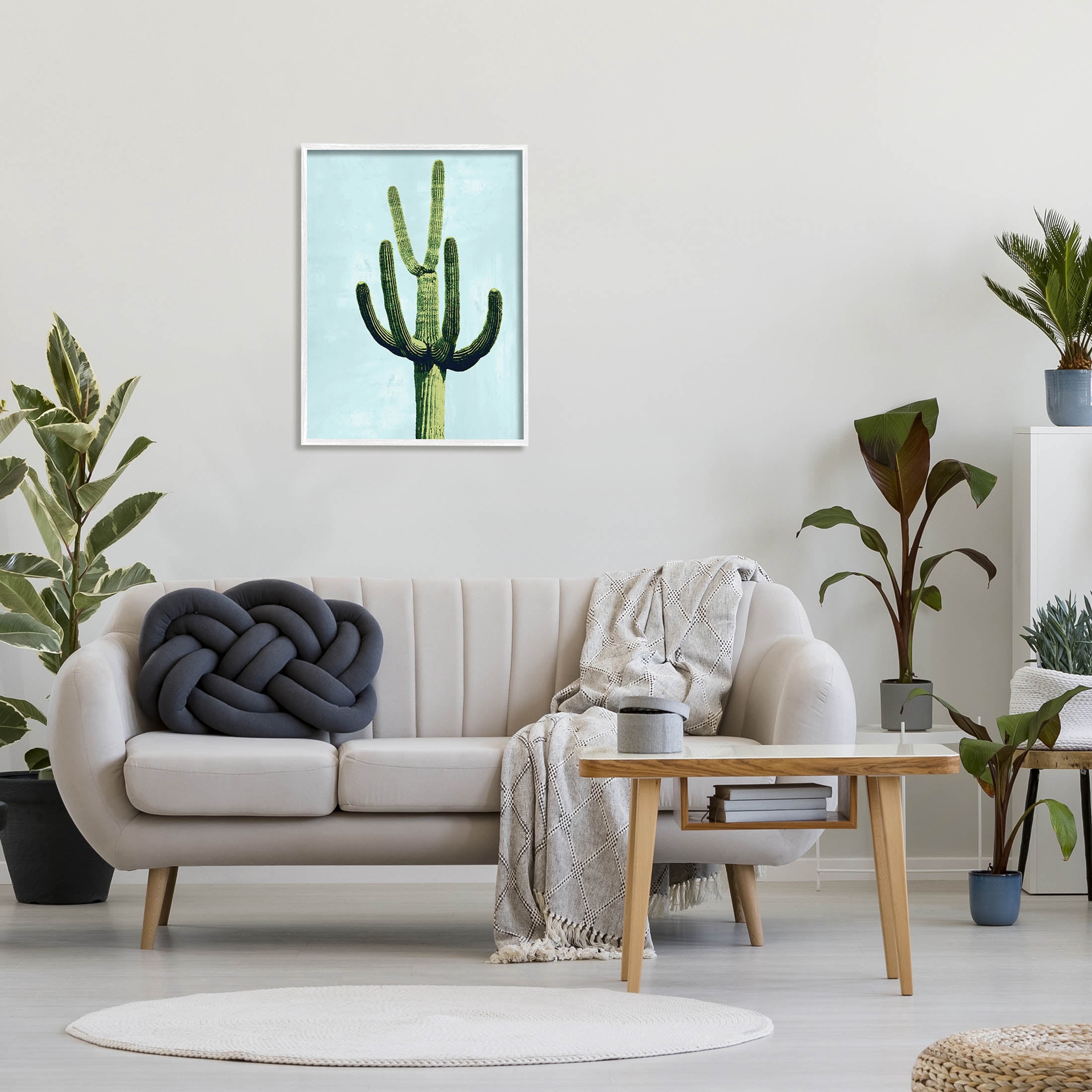 Cactus Plant Arid Vegetation Botanical & Floral Graphic Art White Framed Art Print Wall Art