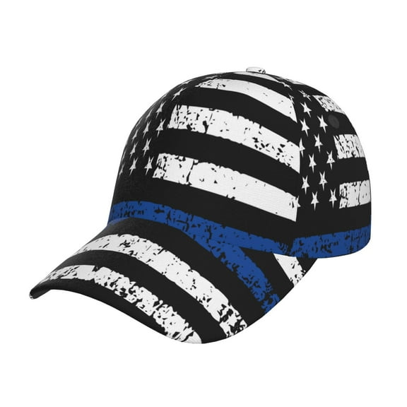 Rateoe Thin Blue Line Flag Pattern Men’s Baseball Cap – Adjustable Curved Brim Hat, Soft Cotton Sports Cap for Outdoor, Casual, and Everyday Wear, Comfortable & Breathable