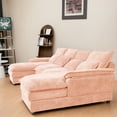 thumbnail image 4 of SOULART 110" Cloud Sofa,Pink U shaped Sectional couches for living room, modular couch with Chaise, 4 of 9