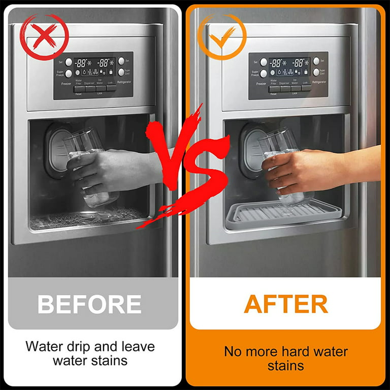 LOPNUR Refrigerator Drip Tray 2 Pack: Cuttable Refrigerator Drip Catcher for Fridge Water Dispenser, Absorbent Drip Tray, Refrigerator Accessories for