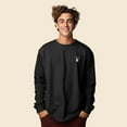 thumbnail image 3 of Dalix Astronaut Embroidered Cotton Classic Fit Long Sleeve Crewneck Tee Shirt Mens in Dark Gray XL X-Large, 3 of 5