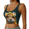 thumbnail image 2 of Sports Bras for Women Workout Tank Tops, Modern Yellow Sweater Guinea Pig Running Vest with Removable Cups, 2 of 2