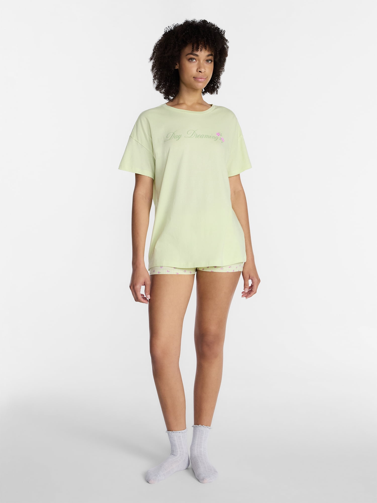 No Boundaries Sleepwear Oversized Graphic Cotton Tee, Women’s and Women’s Plus XXS-3X