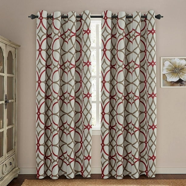 Premier Home Decor Inc Primebeau Geometric Pattern Blackout Curtain Pair 2 Pack Com Premier Home Decor Inc Primebeau, Geometric Print Curtains
