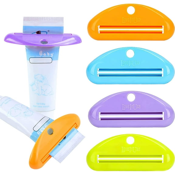 Toothpaste Tube Squeezer Dispenser, Hanging Toothpaste Clips Holder Holder Squeezer 4 Pack