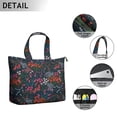 thumbnail image 3 of Tropical Flower Leaves Weekender Bag Boho Floral Travel Tote, Lightweight, , Multiple Pockets, for Women, 3 of 5