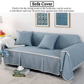 Sonew Solid Colored Lace Border Sofa Couch Cover Chair Throw Mat
