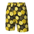 thumbnail image 4 of Vsdgher Geometric Pattern with Bee Men's Beach Shorts, Surfing shorts, Swim trunks, Quick Dry Swim Trunks for Surfing Beach Fun -X-Large, 4 of 6
