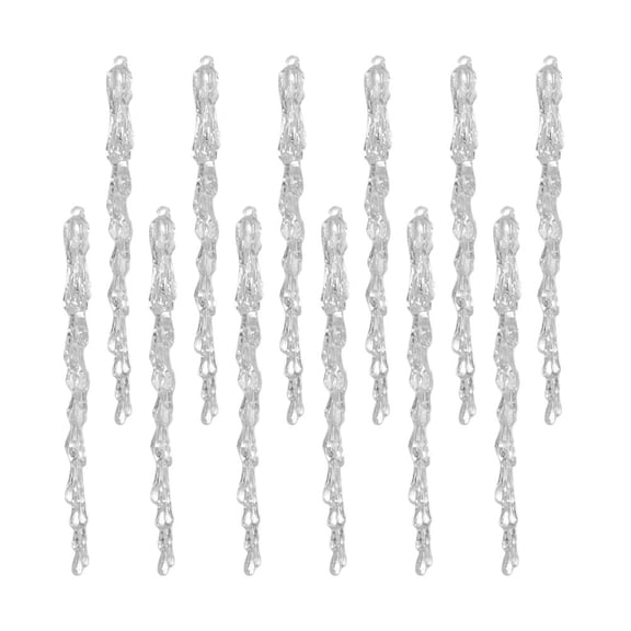 Pekkaxy Clear Acrylic Icicle Ornaments Set, Christmas Hanging Icicles Tree Decoration Pack