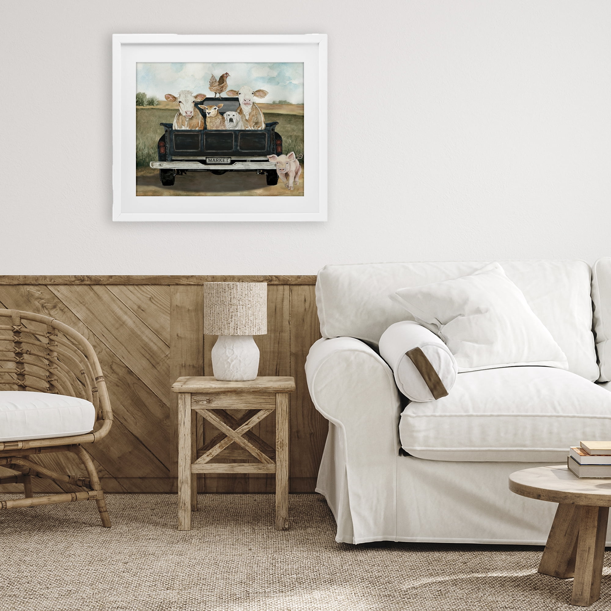 Stupell Industries Ready For A Farm Ride White Framed Print Under Glass, design by Cindy Jacobs