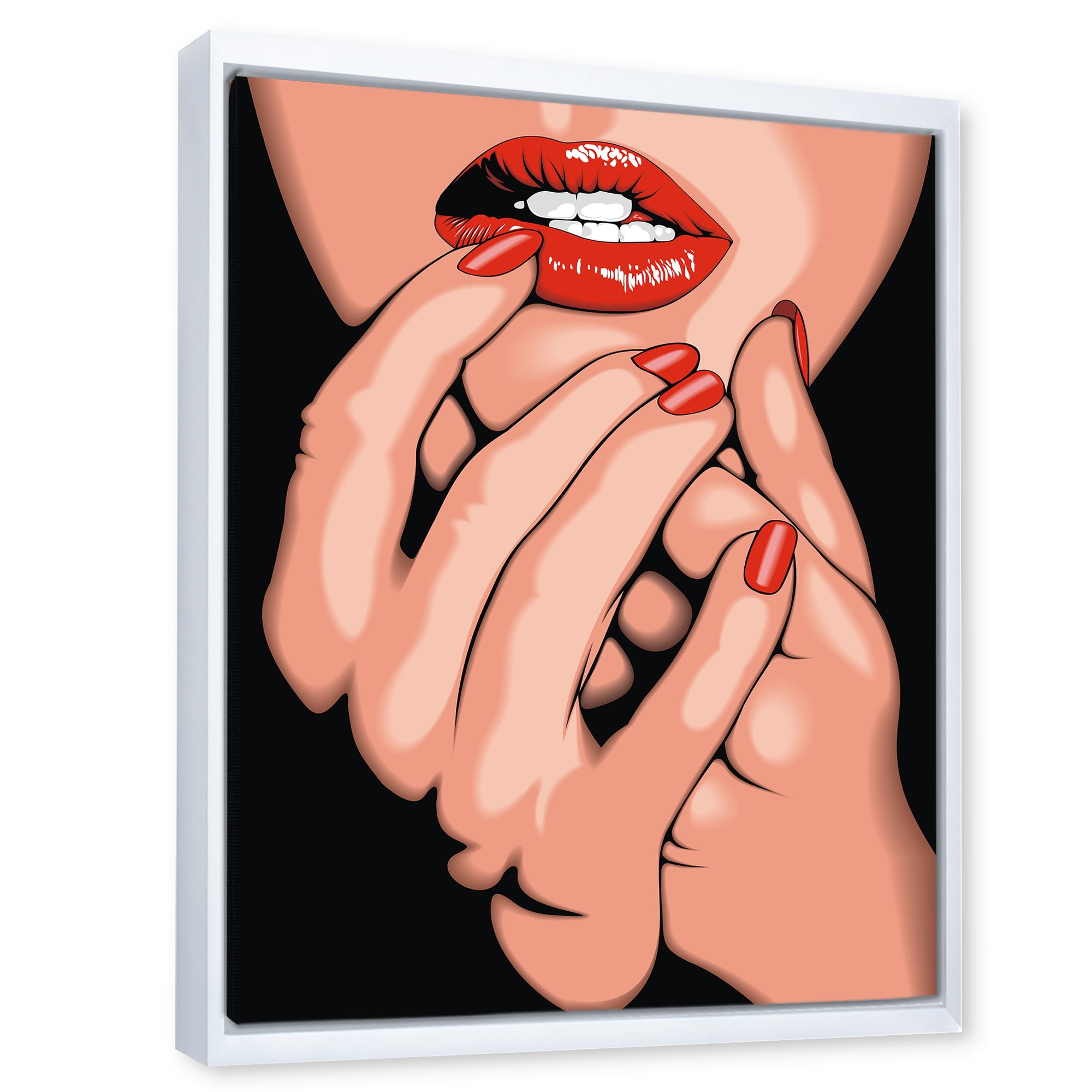 Designart 'Portrai Of A Young Modern Girl' Modern Framed Canvas Wall Art Print