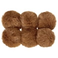 thumbnail image 1 of Uxcell pompones de piel sintética de 2.76 pulgadas para sombreros, bolas de piel suave y esponjosa para Navidad, Año Nuevo, cumpleaños, marrón, paquete de 6, 1 of 6
