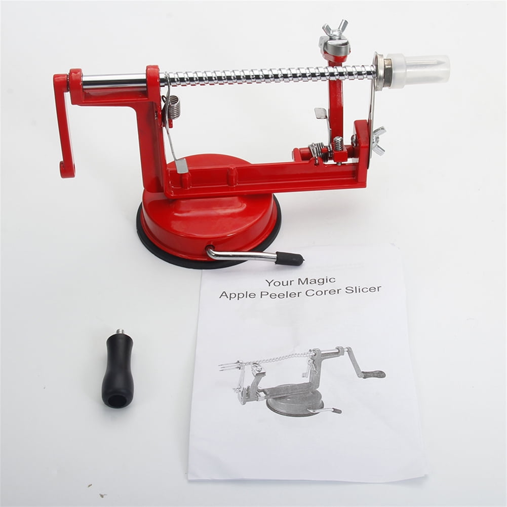 Kepooman 3-in-1 Hand-cranking Apple Peeler Slicer Peeler with Stainless Steel, Apple Peeler and Corer Slicer Machine Fruit Cutter for Apple Potato, Red Kepooman 3-in-1 Hand-cranking Apple Peeler Slicer Peeler with Stainless Steel, Apple Peeler and Corer Slicer Machine Fruit Cutter for Apple Potato, Red