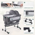 thumbnail image 2 of Newlake 3-in-1 Height Adjustable Baby Bassinet & Bedside Sleeper for Newborns, Grey, 2 of 7