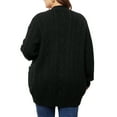 thumbnail image 4 of DARING DIVA Women's Plus Lightweight Long Sleeve Open Front Sweater 1X Black, 4 of 6
