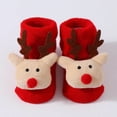 thumbnail image 3 of Lispipm 0-1Y Infant Baby Christmas Socks Fleece Lined Non Slip Winter Warm Crib Footwear Toddler First Walking Slippers Red 0-1 Years, 3 of 5