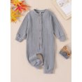thumbnail image 3 of Toddler Baby Henry Rompers 3 6 9 12 18M Solid Color Long Sleeve Jumpsuit Pants for Newborn Infant Cute Fall Clothes, 3 of 9