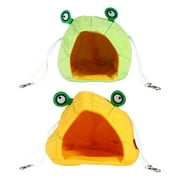 2 Pcs Simple Rana-shaped Adorable Nests Hangable Hammocks (Yellow, Green)