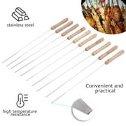 10pcs Outdoor Environmental Friendly Picnic BBQ Barbecue Skewer Roast Stick Stainless Steel Needle Reusable Easy to clean