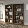 thumbnail image 2 of Bush Furniture Salinas Tall 5 Shelf Bookcase, Set of 2, Ash Brown, 2 of 7