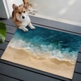thumbnail image 3 of 2x3 Ft Entryway Area Rug, Teal Coastal Kitchen Rug Runner Washable Floor Mat, Summer Beach Nautical Saeside Non Slip Indoor Door Mat Throw Carpet for Bathroom Living Room Bedroom, 3 of 8