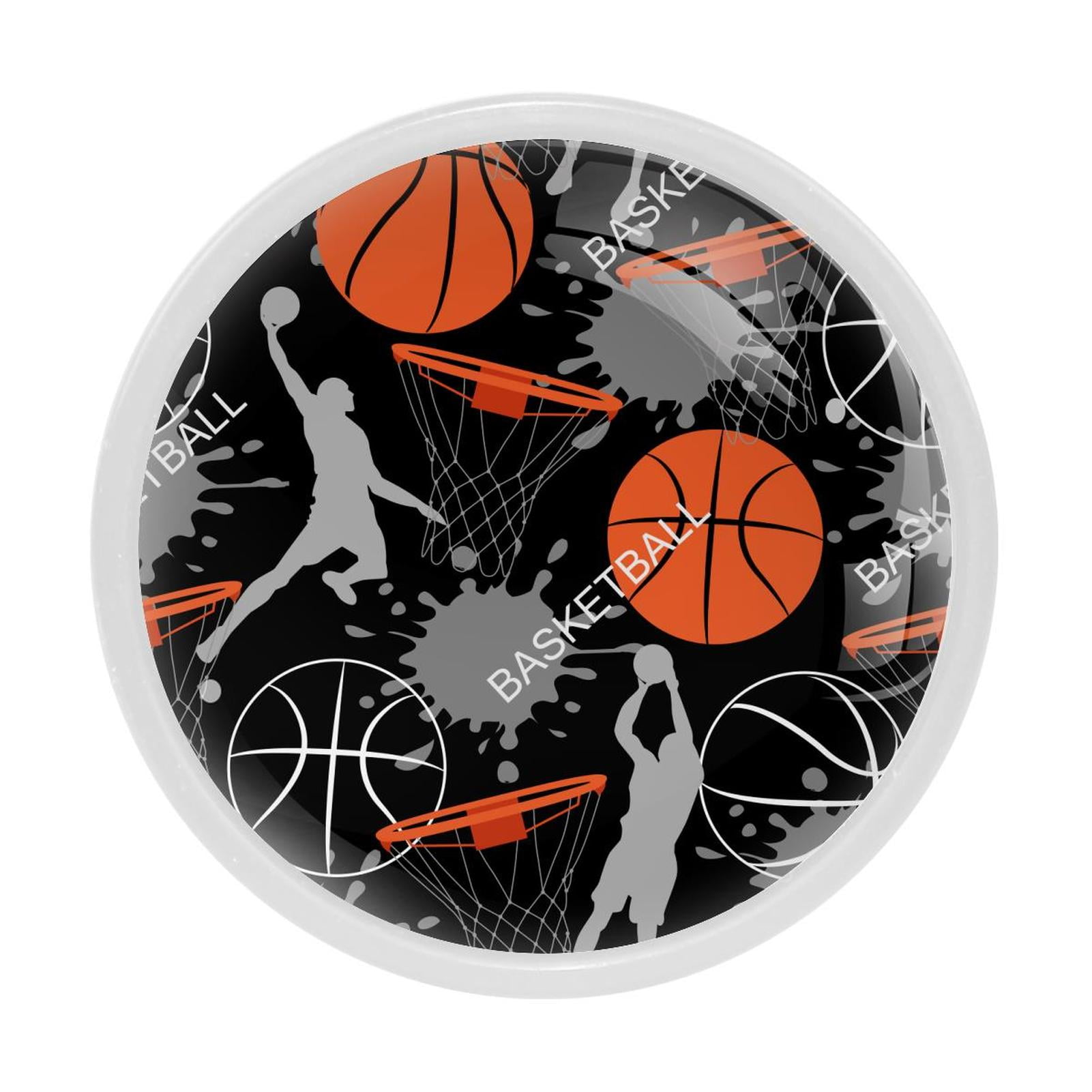 4 Pcs Basketball Knobs for Kitchen Cupboard Dresser Bookcase