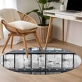 thumbnail image 5 of 3.3ft Round Rug, Grey Wood Grain Non-Skid Rubber Backing Large Area Rugs - Living Room Bedroom Home Office, Country Vintage Barn Door Rustic Lodge Indoor Floor Mat Carpets Washable Rug, 5 of 9