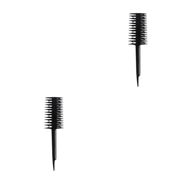 Guardurnaity Gran oferta, peine para teñir el cabello, peine para resaltar el color del cabello, peine de grandes, cepillo de pelo de hueso Negro 2piezas