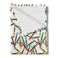 thumbnail image 2 of Crayon Soft Flannel Fleece Throw Blanket, Continuous Childish Pattern of Cartoon Drawn Painting Crafts on Plain Background, Cozy Plush for Indoor and Outdoor Use, 70" x 90", Multicolor, by Ambesonne, 2 of 5