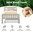 thumbnail image 3 of Twin Bed Frame with Trundle, PAPROOS Solid Wood Platform Beds, Twin Size Platform Bed Frame with Headboard and Footboard for Boys Girls, No Box Spring Needed, Gray, 3 of 12