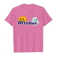 thumbnail image 4 of AQUARIVE T-Shirts pour Filles Enfants Mignons Manches Courtes Col Rond avec Mot Imprimé Été T-Shirts Décontractés Rose 6-7 T, 4 of 4