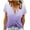 Purple, variant on ZQUUVOU Womens Short Sleeve Shirt Print Color Button V Neck T-Shirt Blouses Black