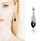 thumbnail image 4 of Pendientes largos con borlas de cristal de gota de agua, accesorios, verde, 4 of 4