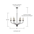 thumbnail image 3 of Capital Lighting 451561MB Wilder 6 Light 32" Wide Taper Candle Style Chandelier - Black, 3 of 7