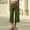 A132 Green, variant on Women's Corduroy Culottes Wide Leg Cropped Pants Button Fly High Waisted Casual Capri Trousers with Pockets Flattering Vintage Style for Summer Everyday Wear