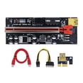 thumbnail image 2 of Kuymtek VER009C-PLUS PCIe Riser con LED USB 3.0 PCI-E 1X a 16X Extender (Rojo), 2 of 8