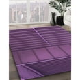 thumbnail image 3 of Ahgly Company Machine Washable Indoor Square Transitional Plum Purple Area Rugs, 5' Square, 3 of 7