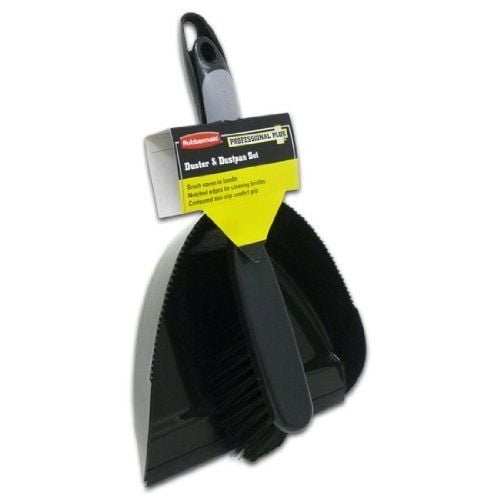 Rubbermaid Professional Plus Duster Dustpan Set, Black