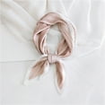 thumbnail image 2 of WREESH Womens Elegant Hair Scarf Pleated Small Scarf Silk Scarf Fashion Hundred Decoration Career Small Neck Scarf Pink, 2 of 2
