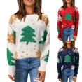 thumbnail image 3 of Suéteres vintage de punto empalmados para Navidad, otoño e invierno, 2024, suéteres coreanos holgados de cuello redondo, jerseys de manga larga a la moda, 3 of 4
