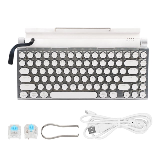 Retro Typewriter Keyboard,Typewriter Mechanical Keyboard 83 Mechanical Keyboard Typewriter Keyboard Compact and Lightweight