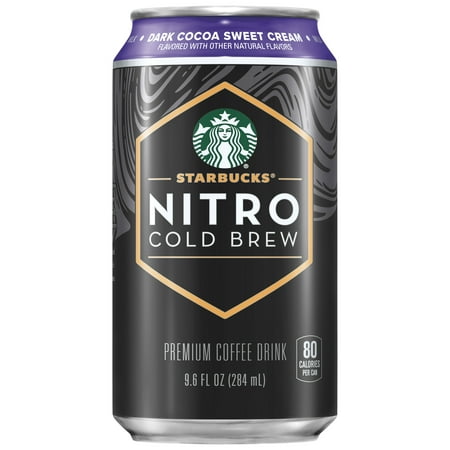 Starbucks Nitro Cold Brew Dark Cocoa Sweet Cream Premium Iced Coffee Drink, 9.6 fl oz, 8 Pack Cans